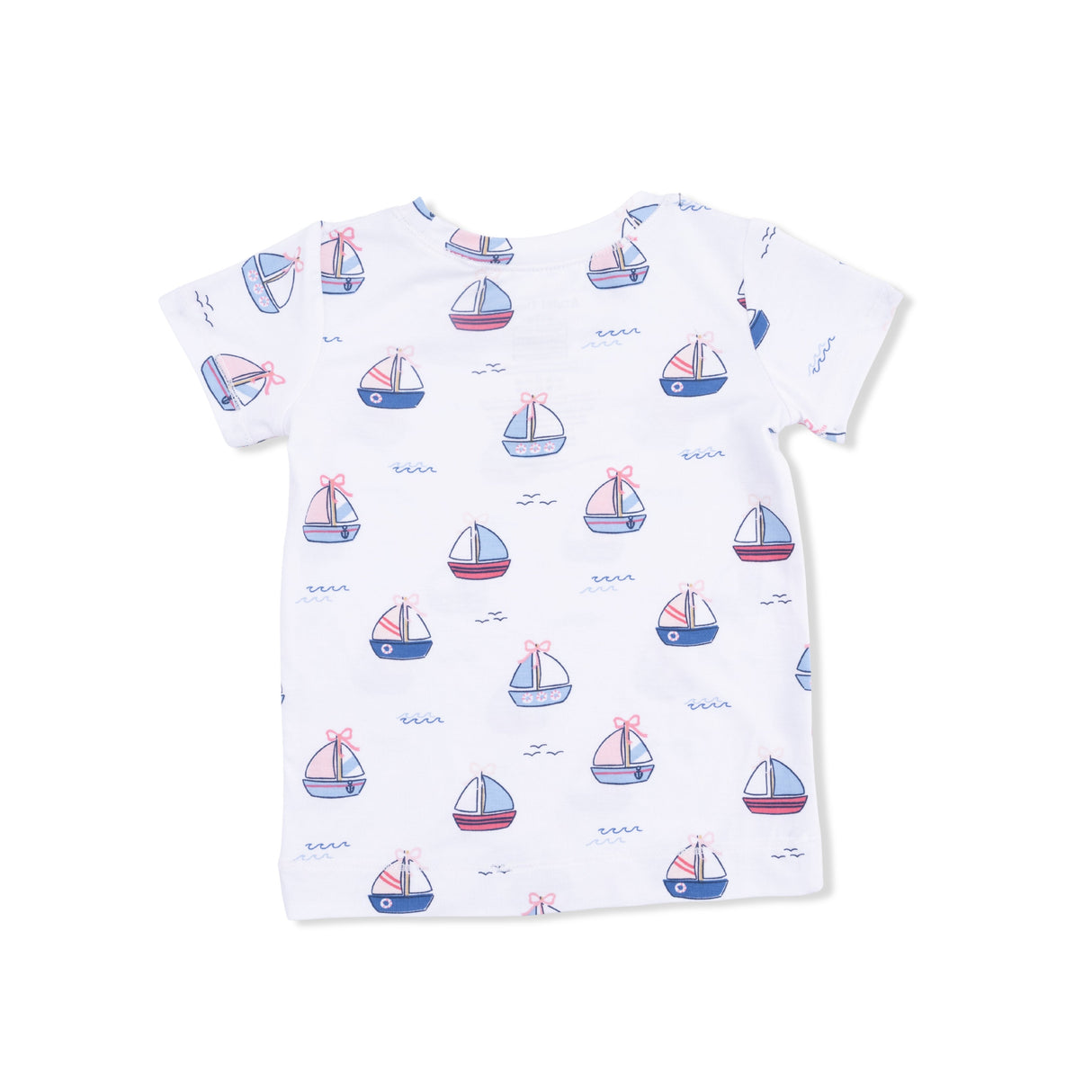 Bubbly Sailboats Pink - Short Sleeve Loungewear Set
