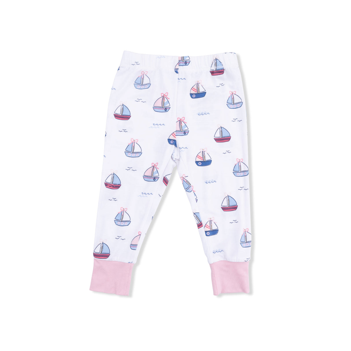 Bubbly Sailboats Pink - Short Sleeve Loungewear Set