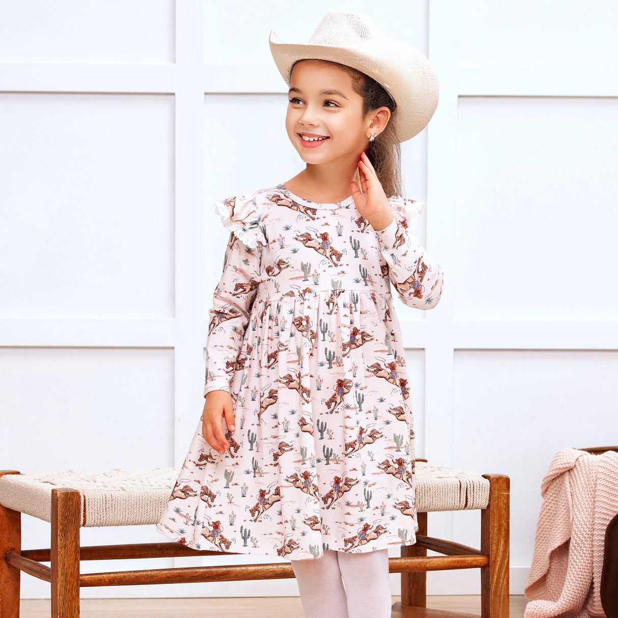 Prairie Princess Girl's Western Cowgirl Bamboo Dress - HoneyBug