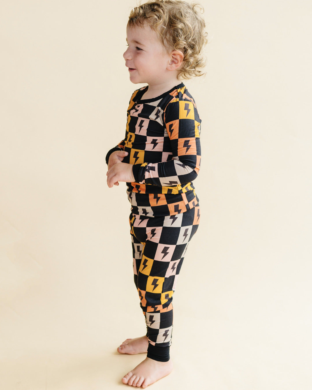 Bamboo Two Piece Set | Colorful Checks & Bolts - HoneyBug