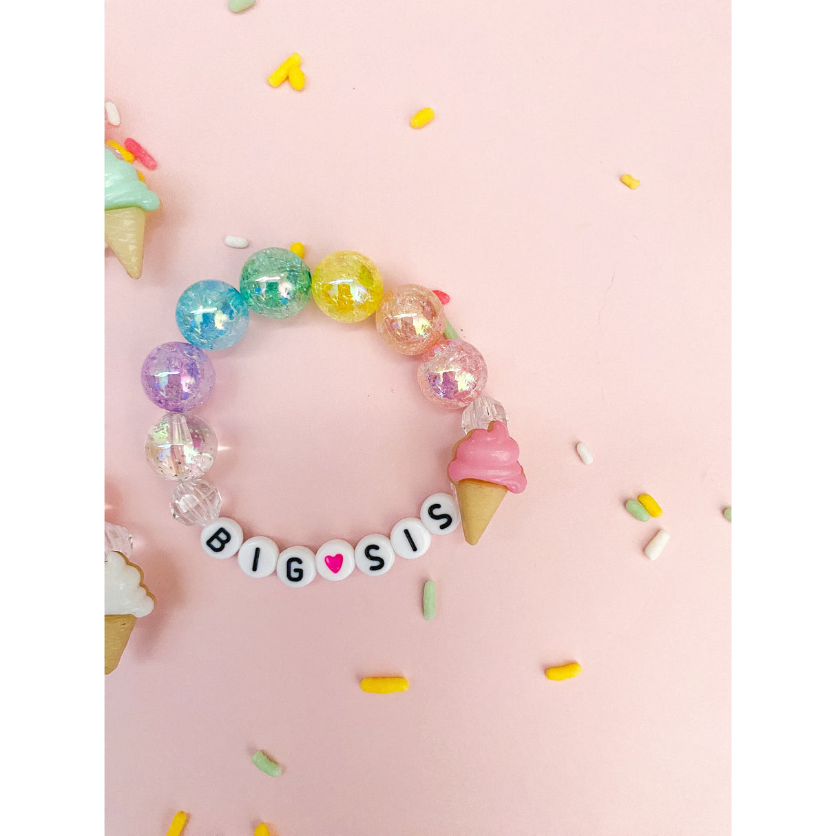 Big Sis OR Lil Sis Ice Cream Charm Bracelet - HoneyBug
