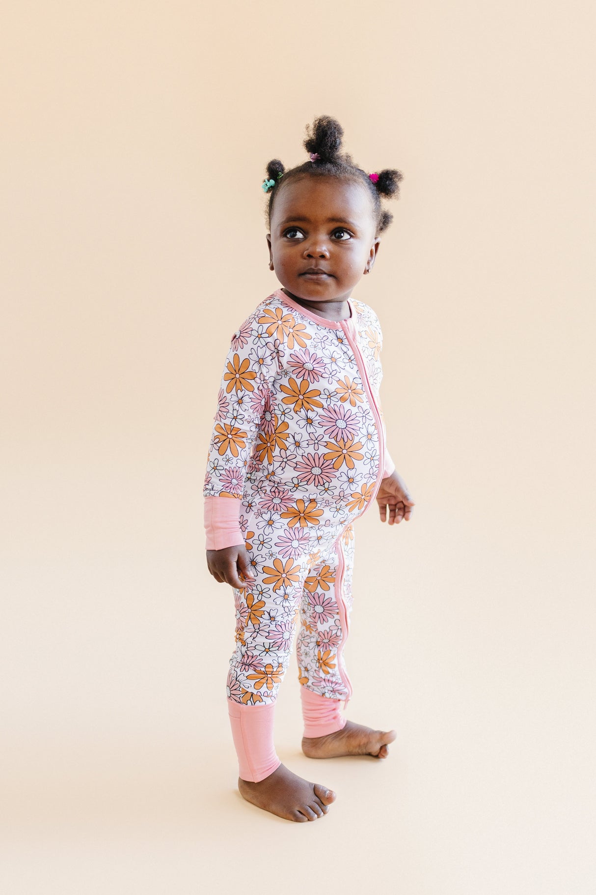 Bamboo Zip Romper | Retro Garden - HoneyBug