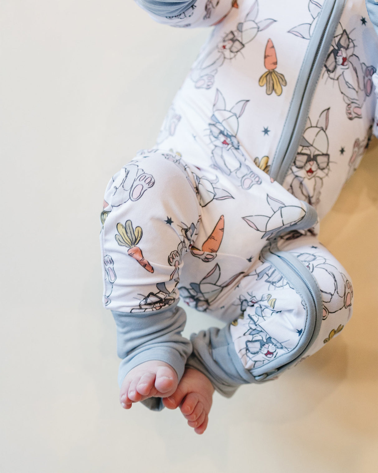 Bamboo Zip Romper | Rad Bunny - HoneyBug