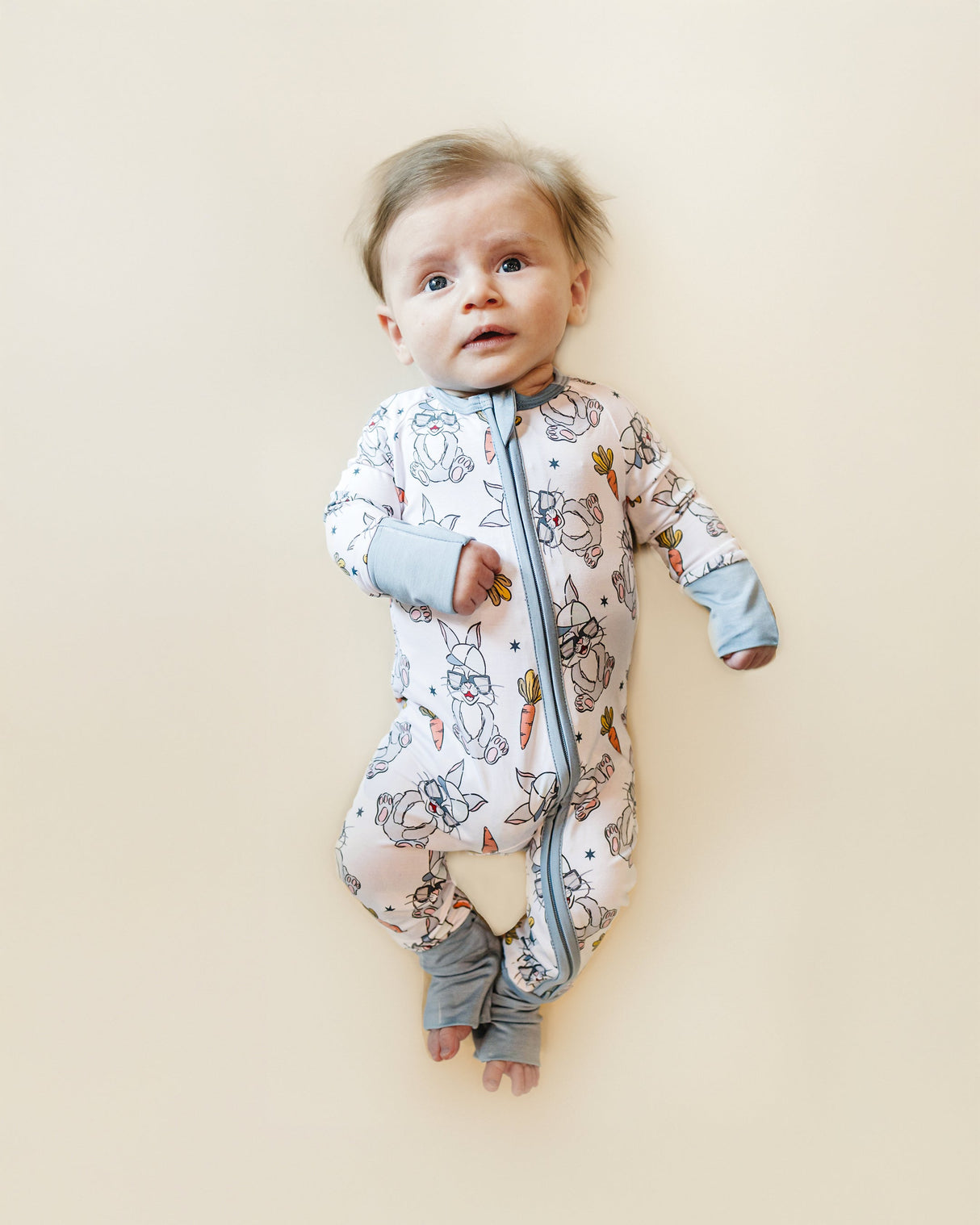 Bamboo Zip Romper | Rad Bunny - HoneyBug