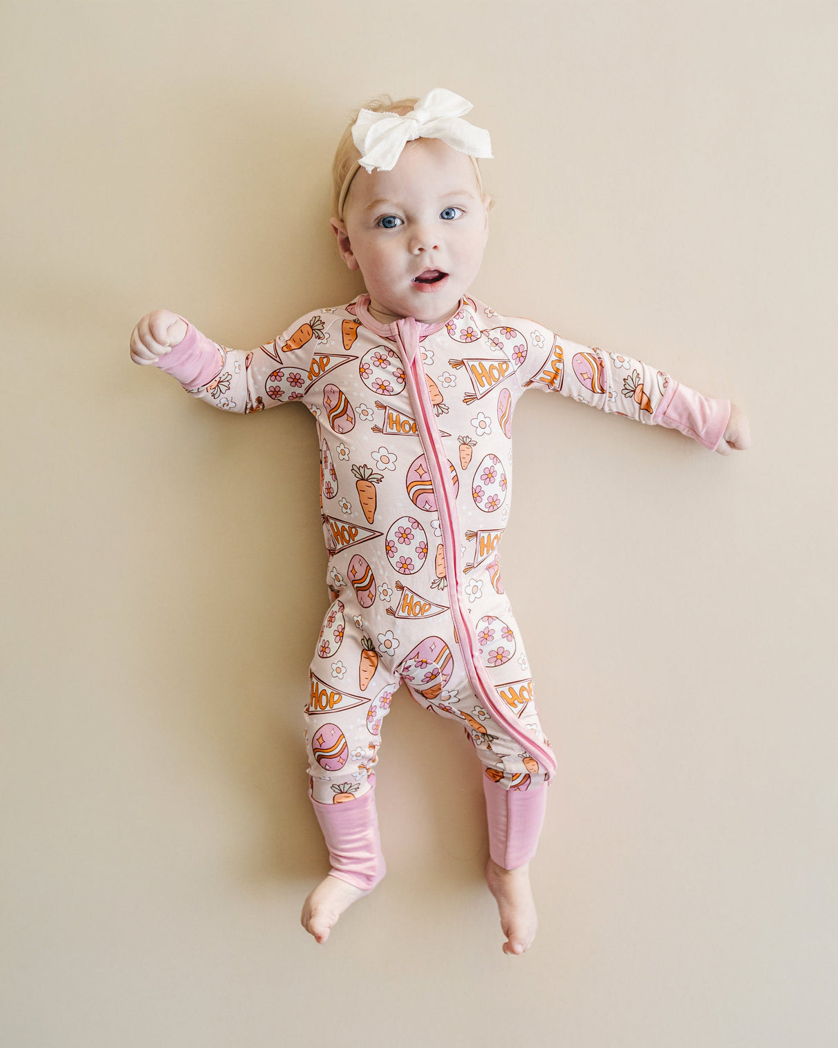 Bamboo Zip Romper | Easter Hop - HoneyBug
