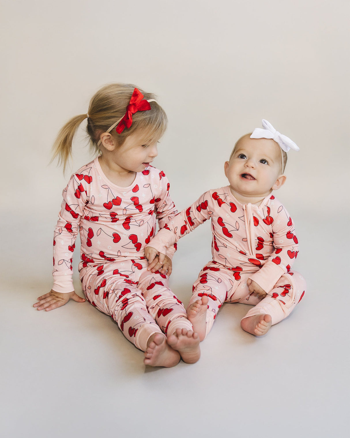 Bamboo Two Piece Set | Cherry Heart - HoneyBug