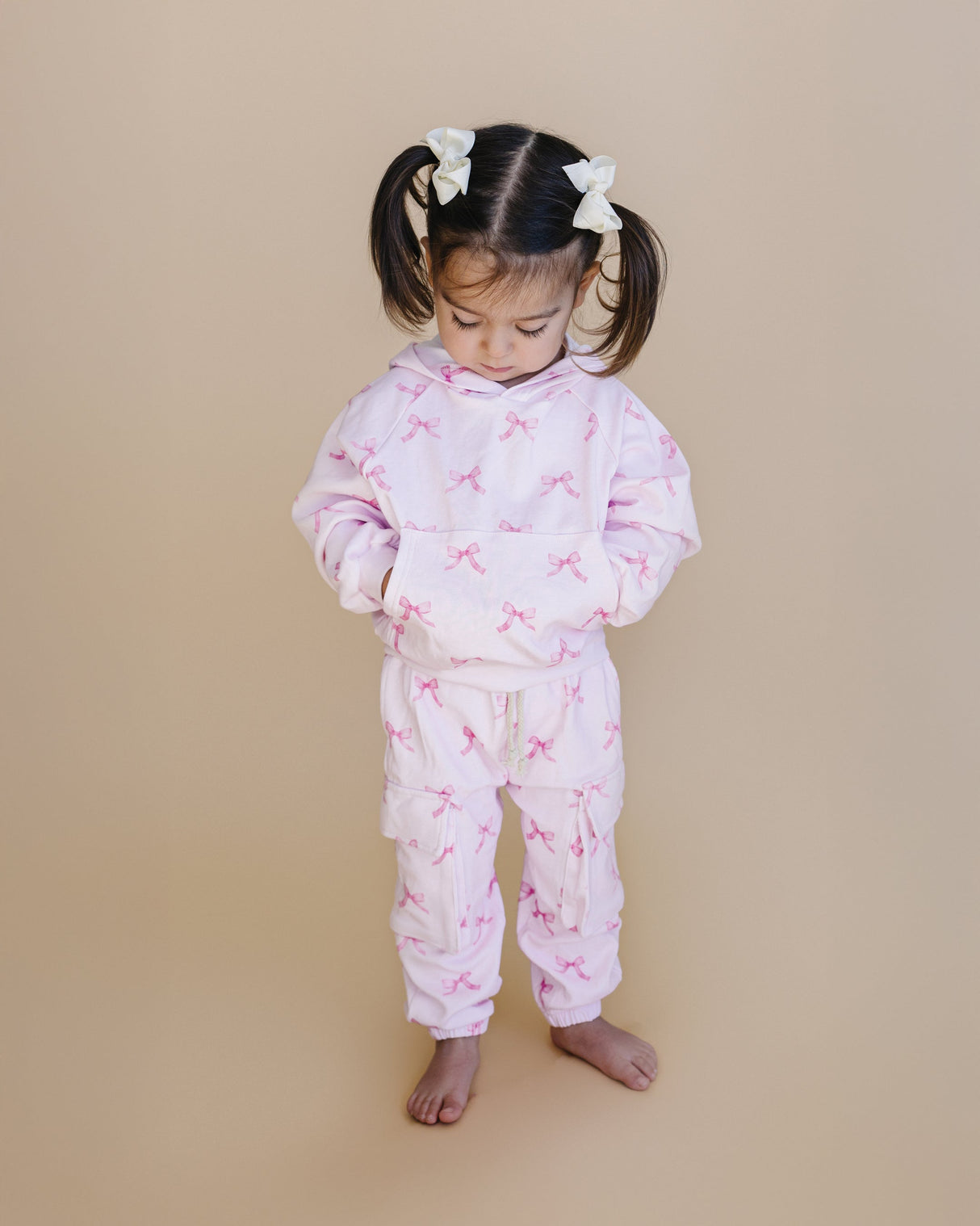 Cargo Jogger Set | Pink Bows - HoneyBug
