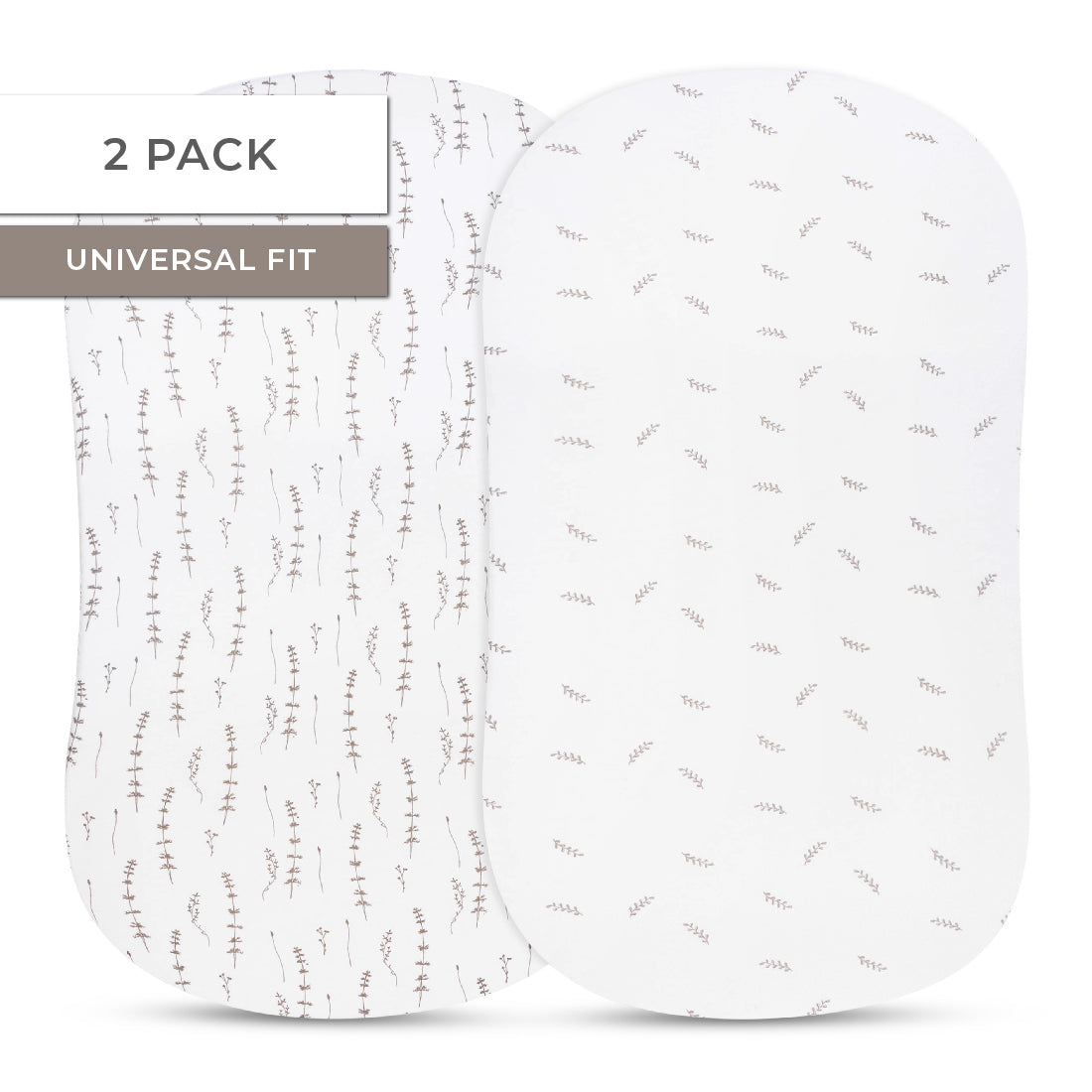 Bassinet Sheet Set - Forest Grey Leaf - HoneyBug