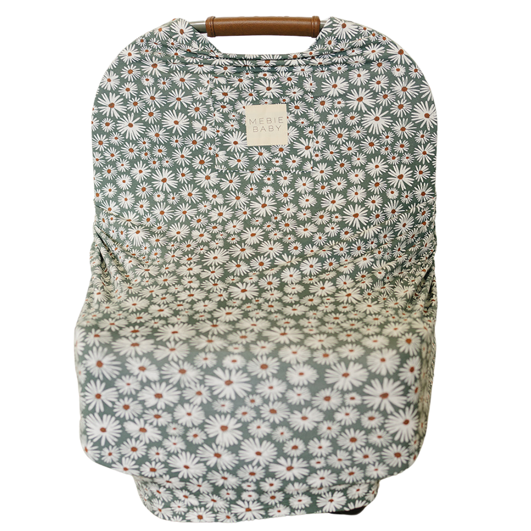 Dark Green Daisy Bamboo Multi-Use Cover - HoneyBug