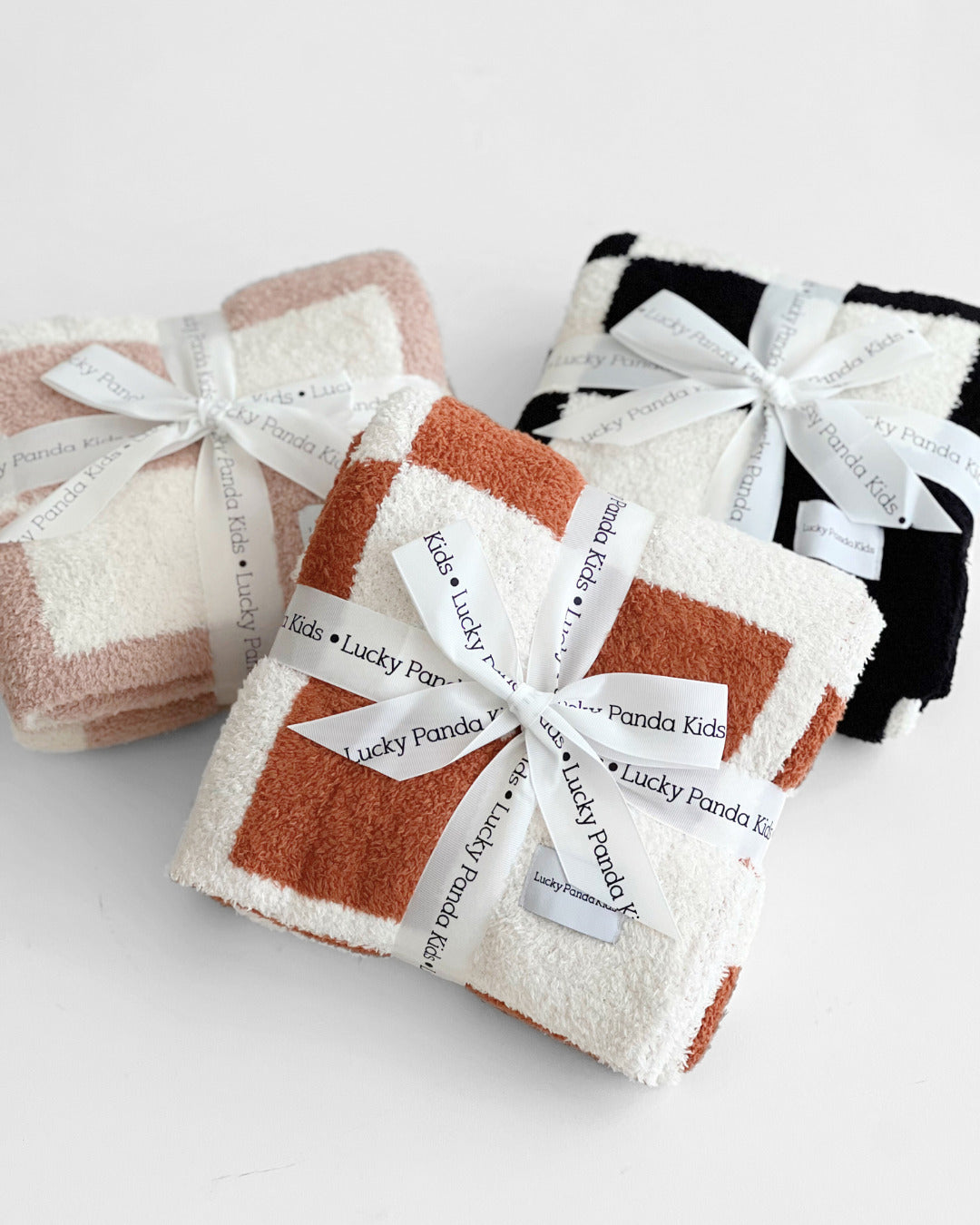 Checkered Plush Blanket | Copper - HoneyBug