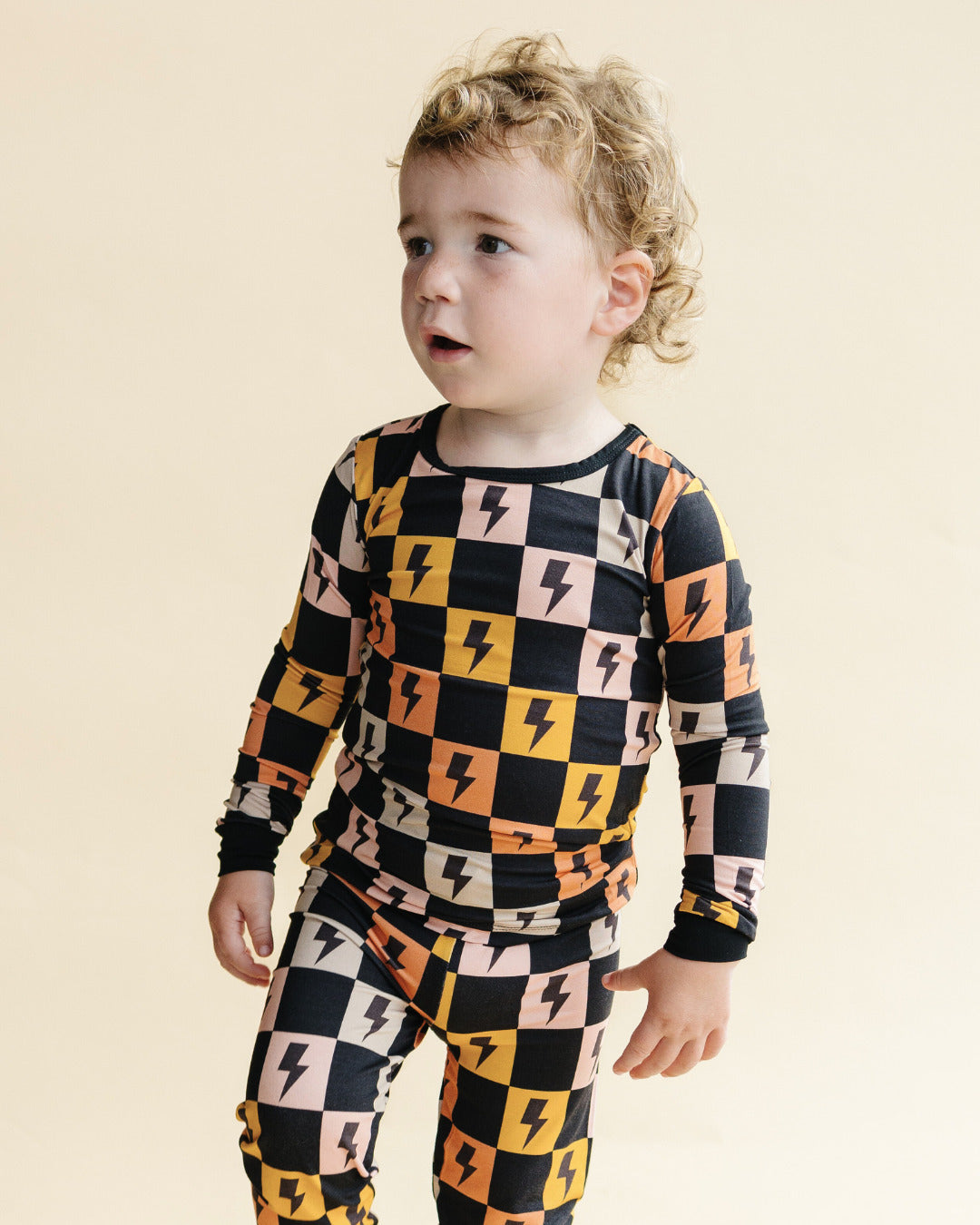 Bamboo Two Piece Set | Colorful Checks & Bolts - HoneyBug