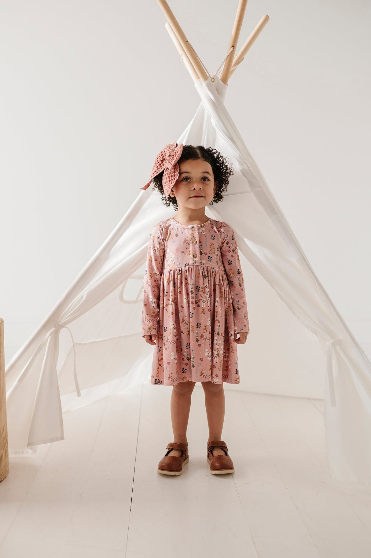 Long Sleeve Henley Dress - HoneyBug