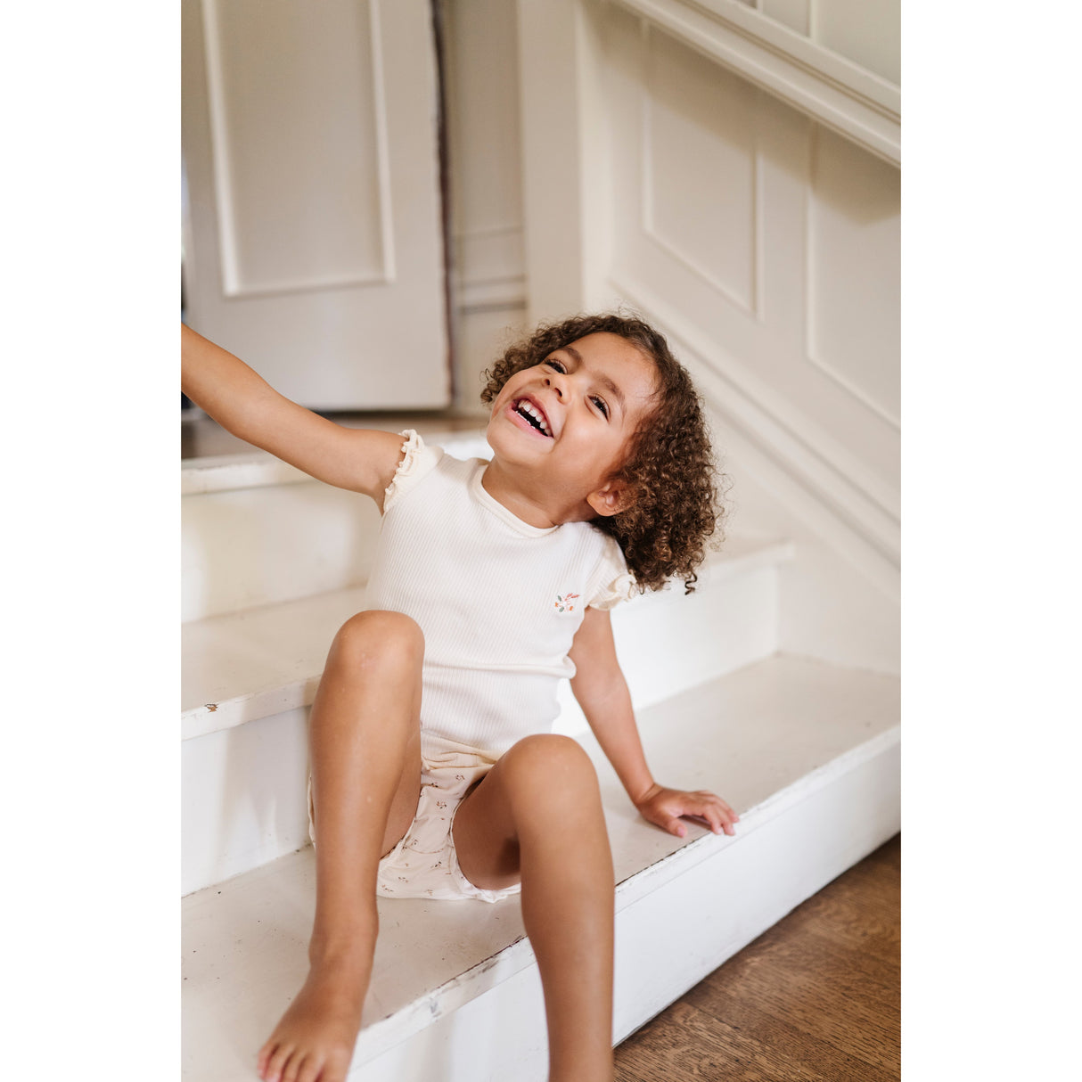 Cotton - Printed Floral - Tshirt & Bloomer - HoneyBug