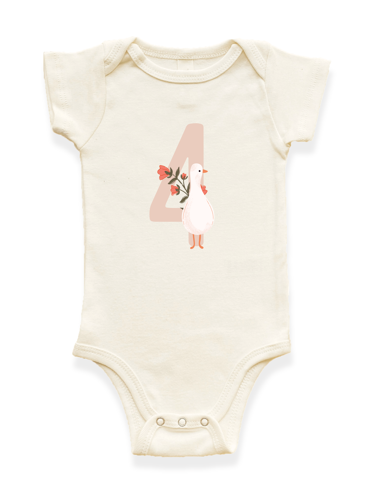 Goose Monthly Milestone Organic Baby Bodysuit