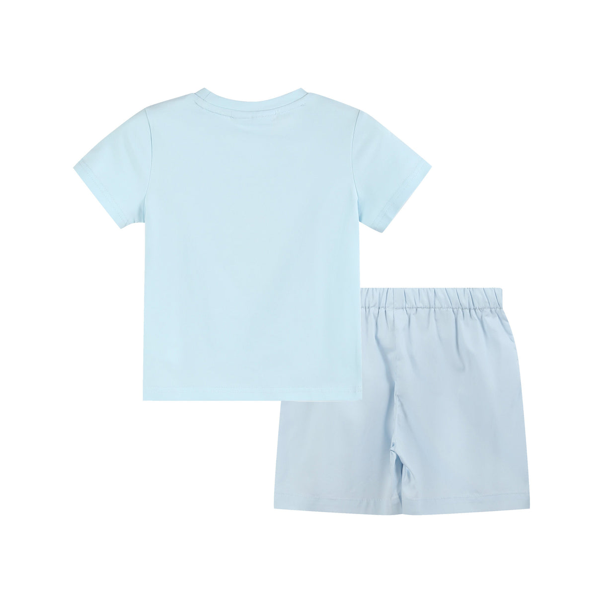 Light Blue USA Flag Smocked T-Shirt and Shorts Set