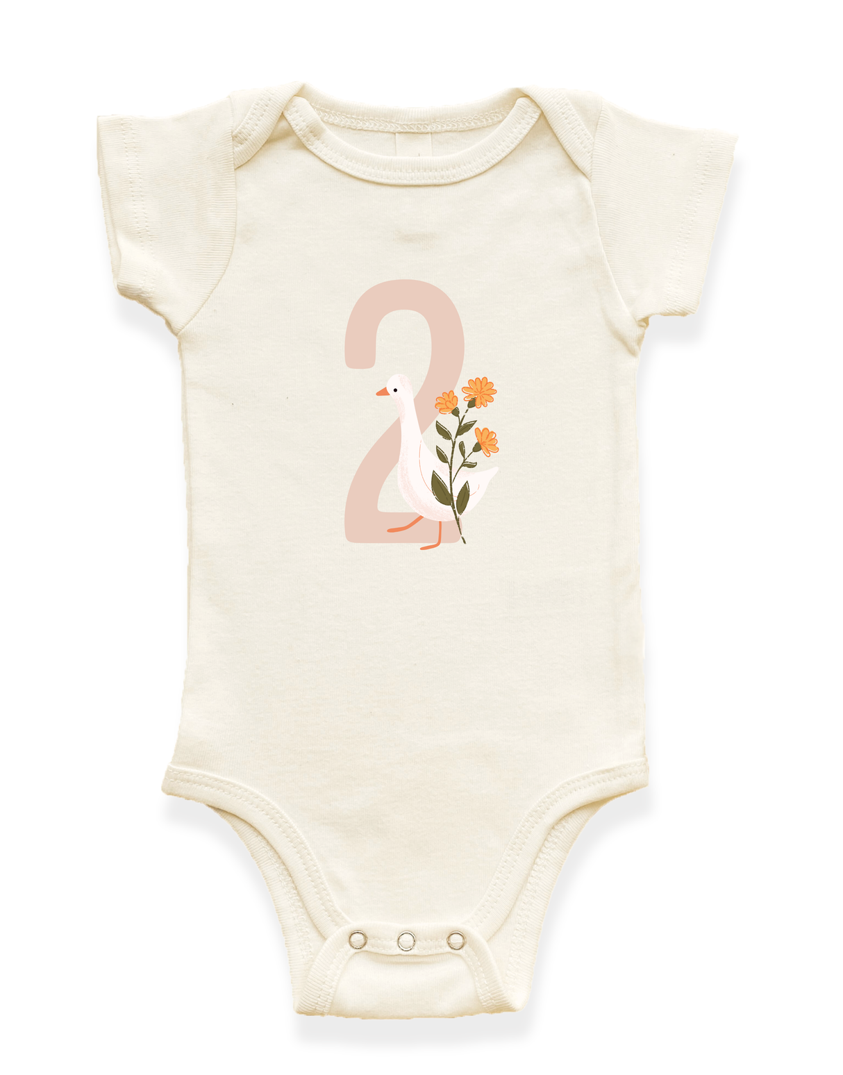 Goose Monthly Milestone Organic Baby Bodysuit