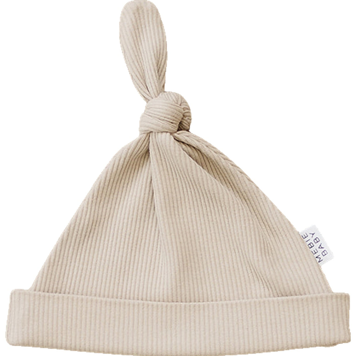 Oatmeal Organic Ribbed Newborn Knot Hat - HoneyBug