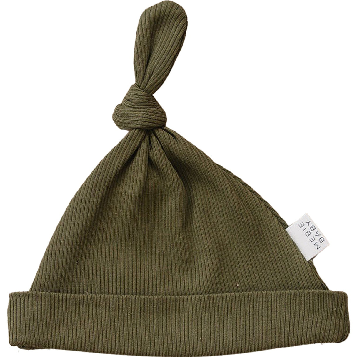 Winter Green Organic Ribbed Newborn Knot Hat - HoneyBug