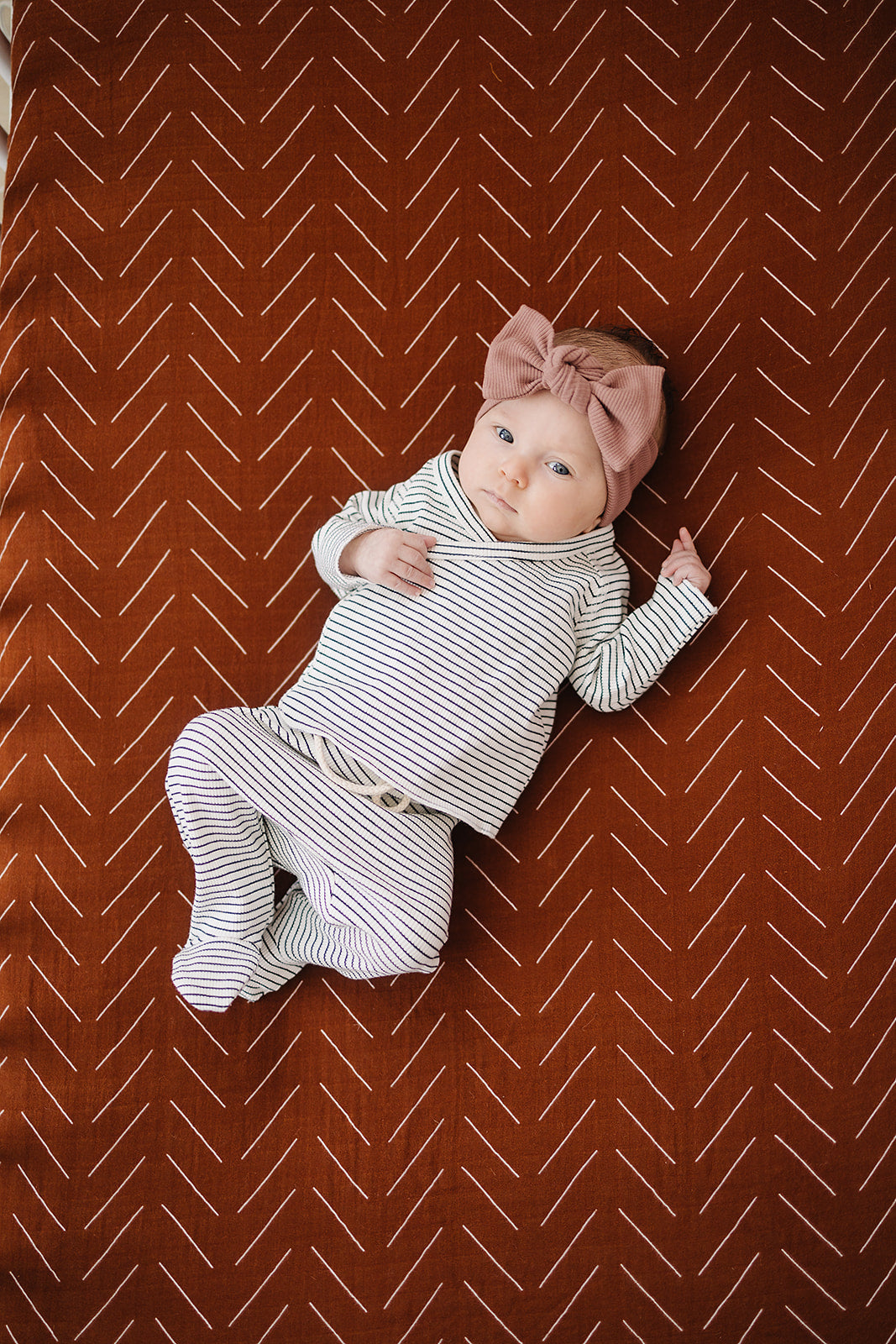 Rust Mudcloth Muslin Crib Sheet - HoneyBug