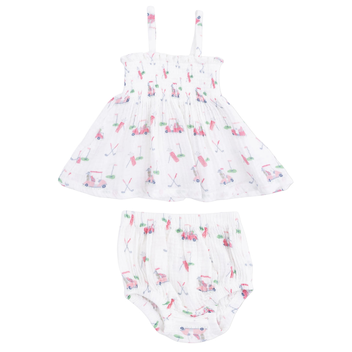 Baby Golf Carts Pink - Smocked Top with Bloomer