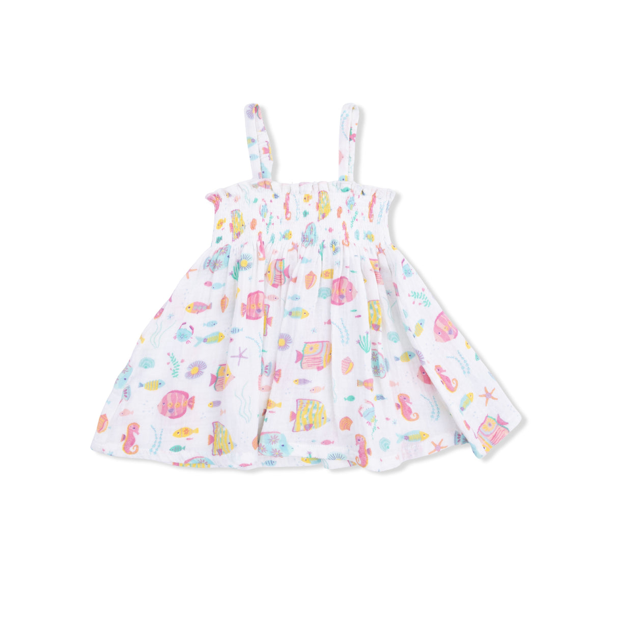 Sunny Coral Reef Fish - Smocked Top with Bike Short