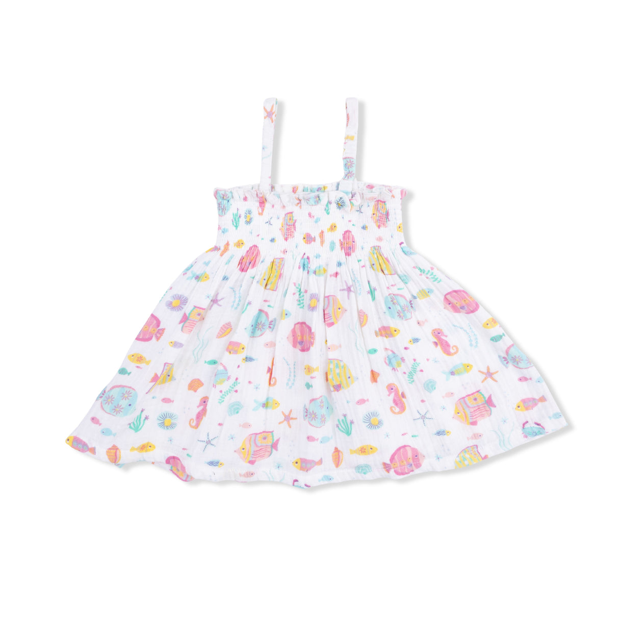 Sunny Coral Reef Fish - Smocked Top with Bike Short