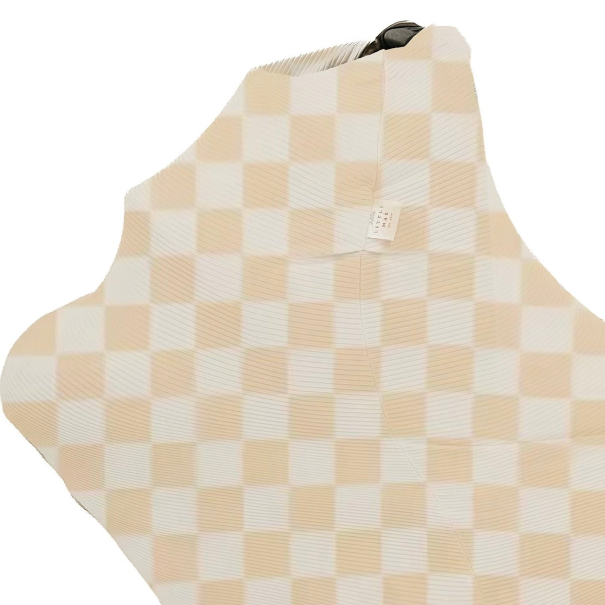 Beige & White Checkered Carseat Cover