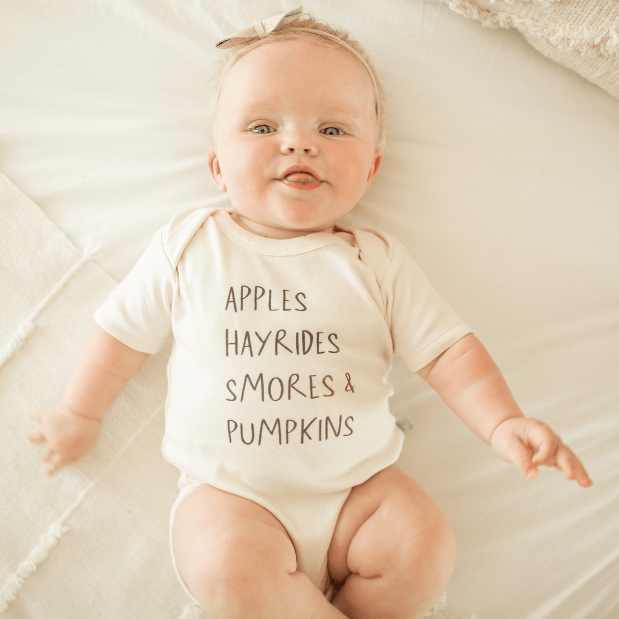 graphic bodysuit | apples hayrides smores - HoneyBug