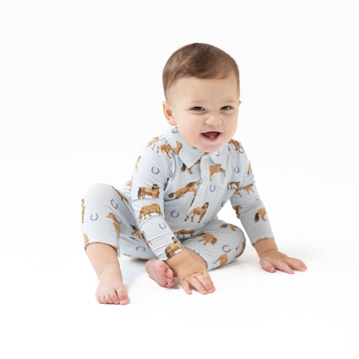 Long Sleeve Cowboy Romper - HoneyBug