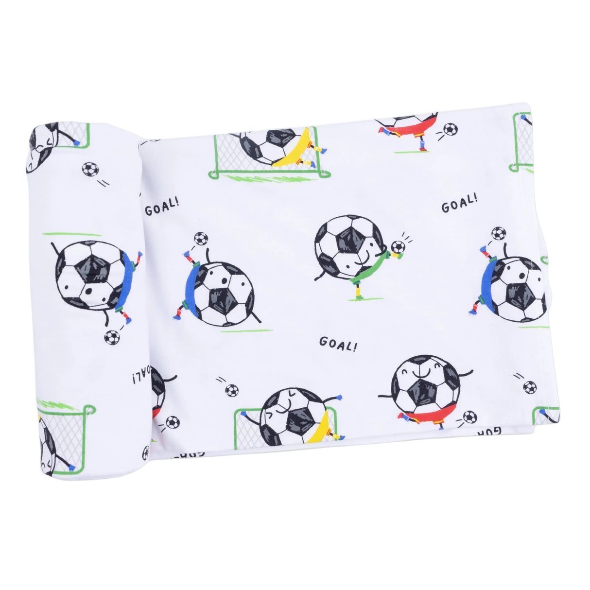 Soccer Balls Playing Soccer Blue - Swaddle Blanket