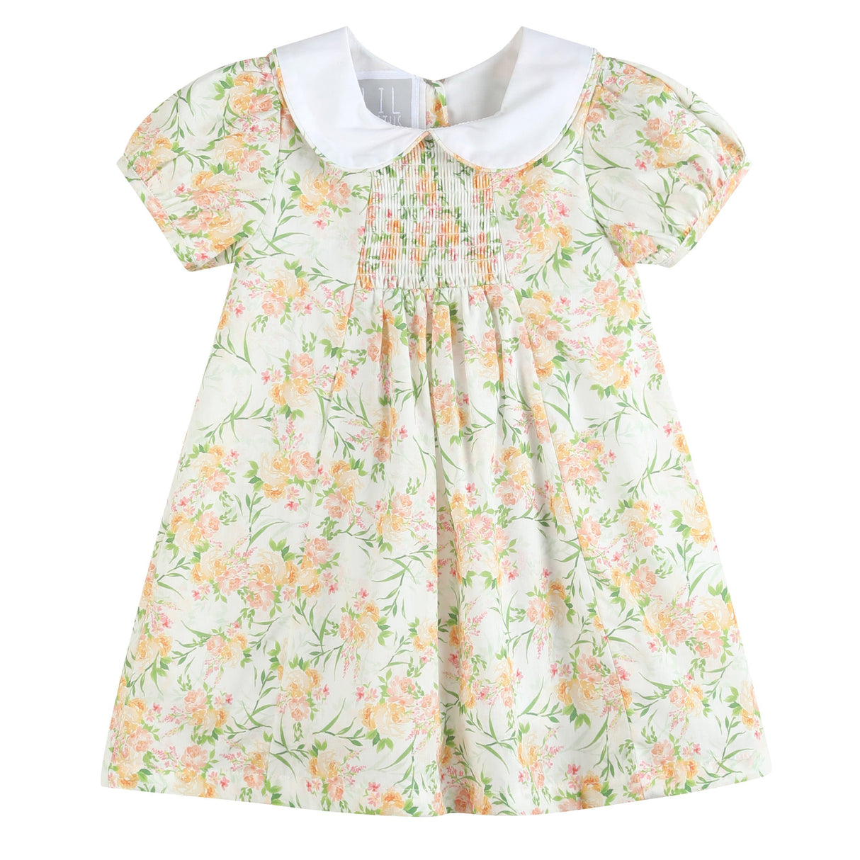 Floral Smocked Collared Dress
