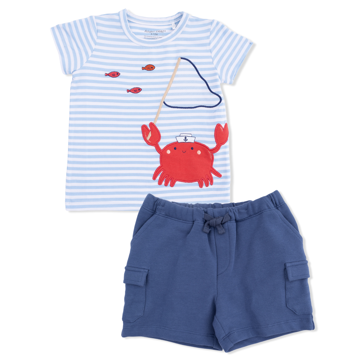 Sailor Sea Creatures Appliques - Crew Neck Tee with Cargo Short
