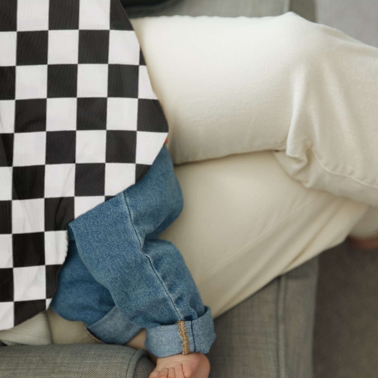 Race Black & White Checkered Carseat Cover