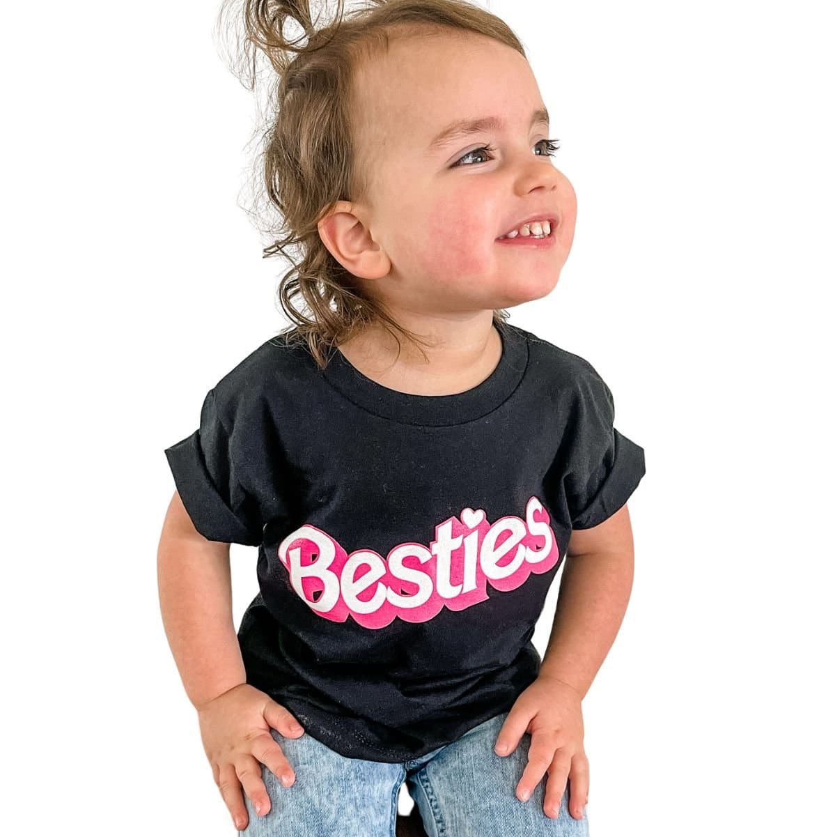 Besties Barbie Kids Tee - Black - HoneyBug