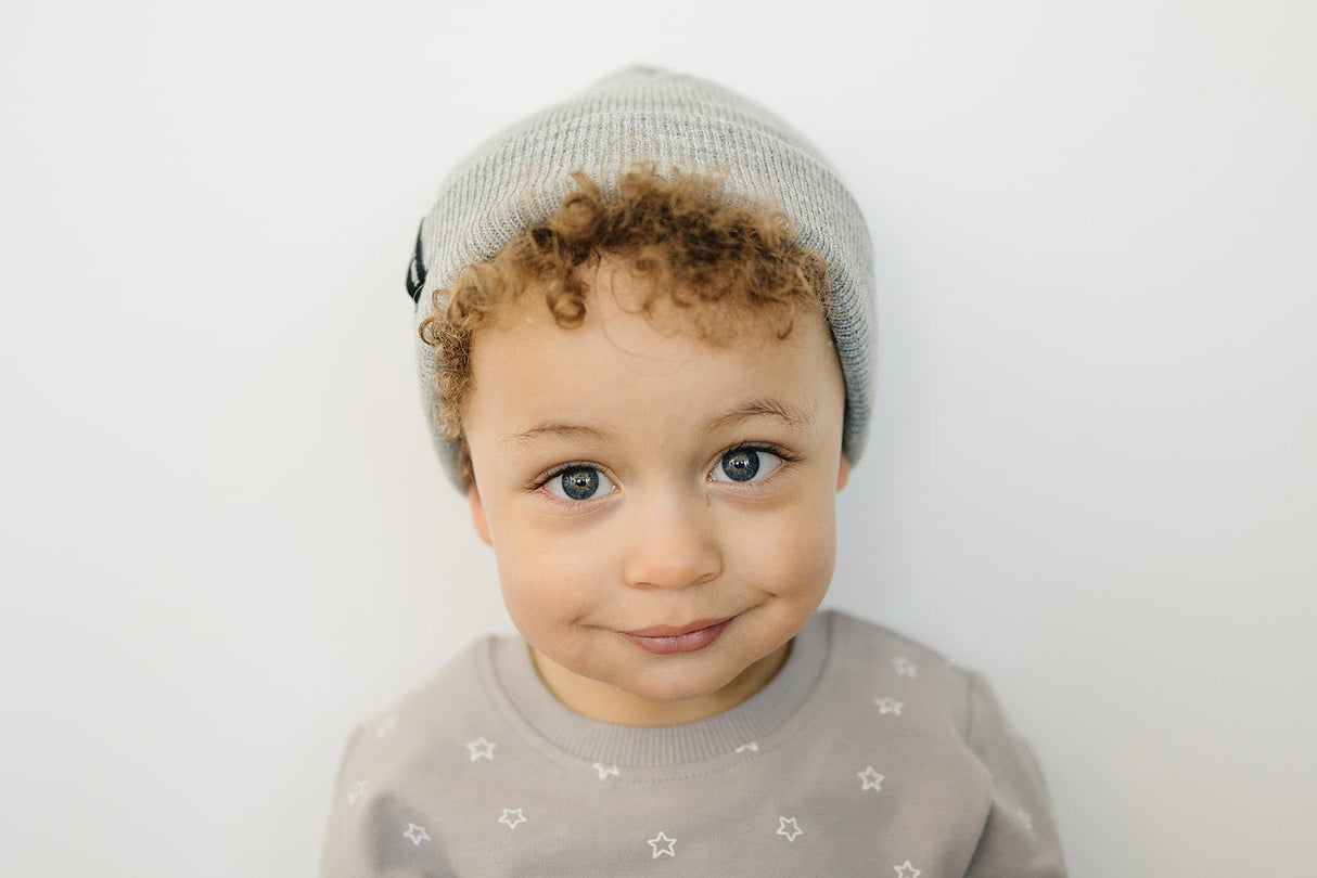 Light Grey Mebie Baby Beanie - HoneyBug