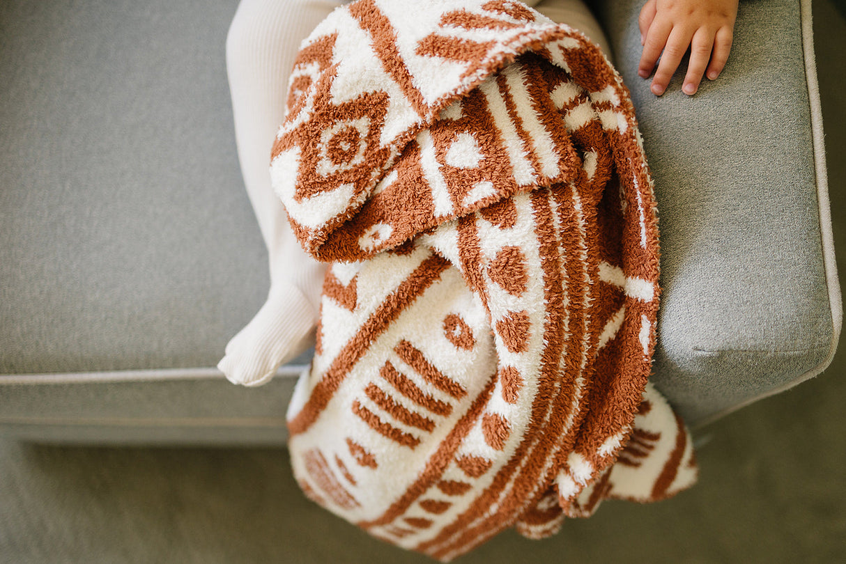Rust Alpine Plush Blanket - HoneyBug