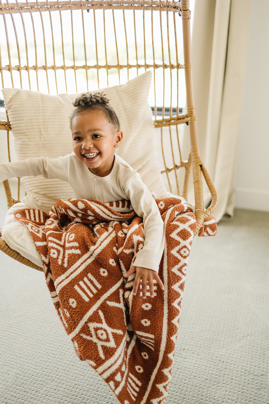 Rust Alpine Plush Blanket - HoneyBug