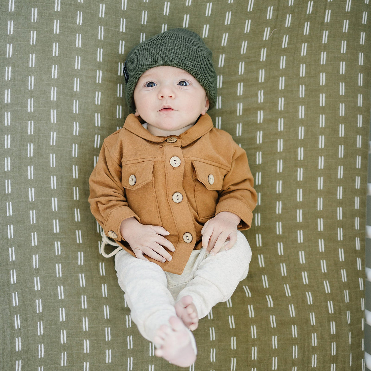 Green Mebie Baby Beanie - HoneyBug