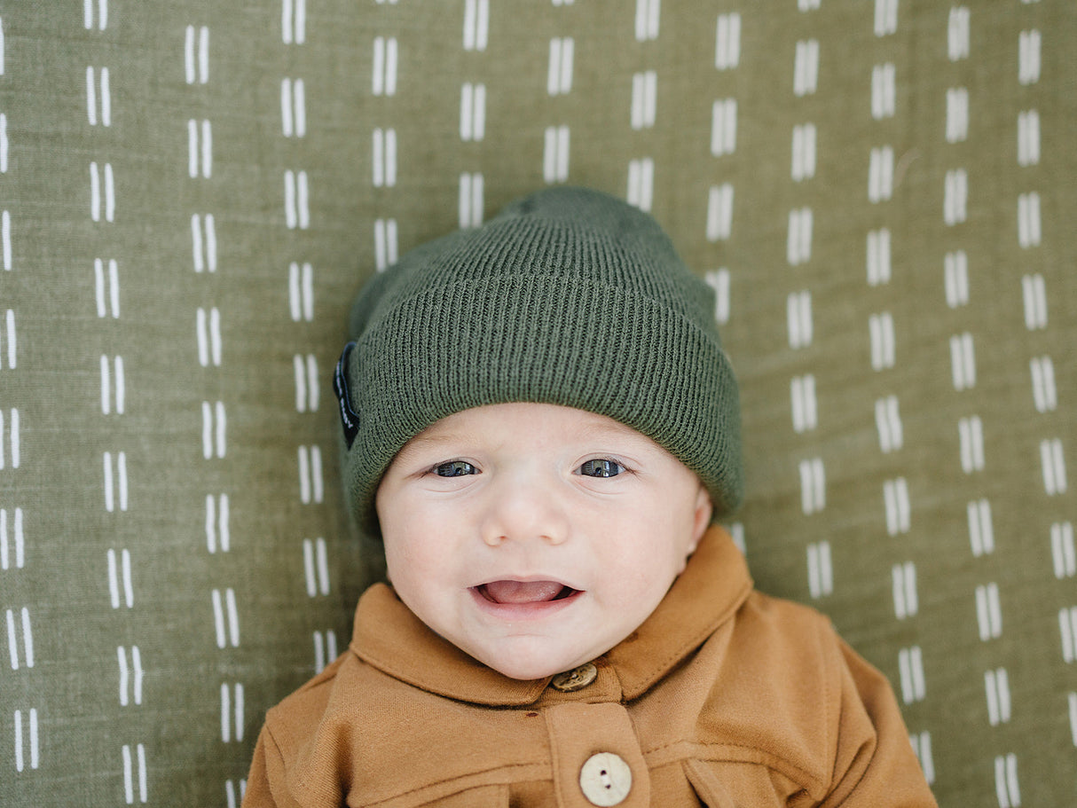 Green Mebie Baby Beanie - HoneyBug