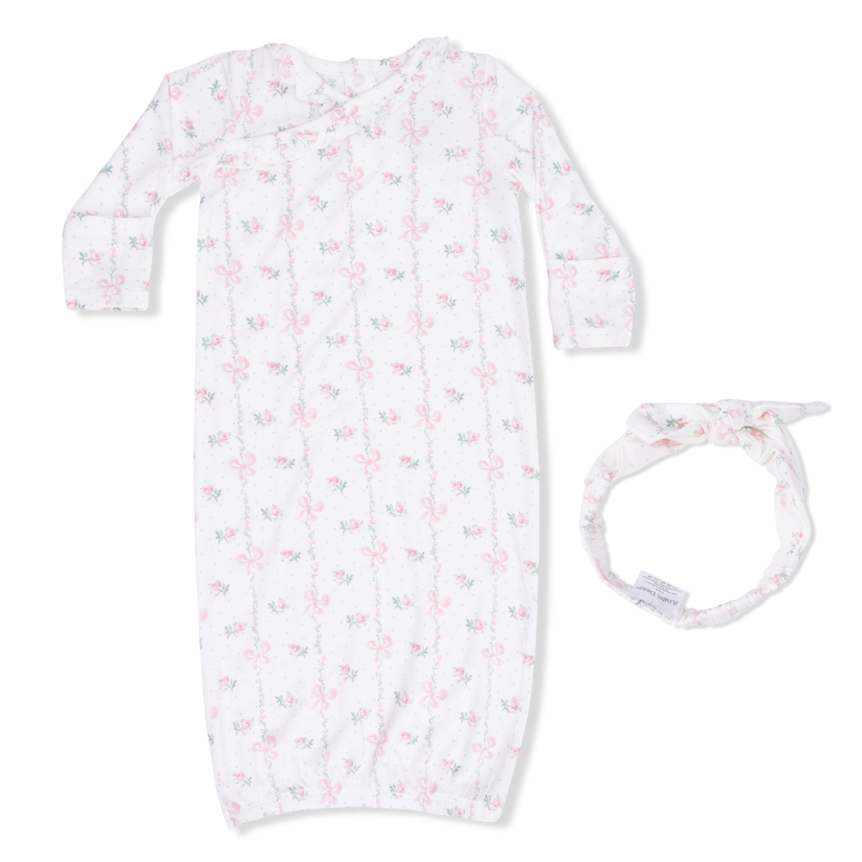 Dainty Buds and Bows - Kimono Gown & Knot Headband