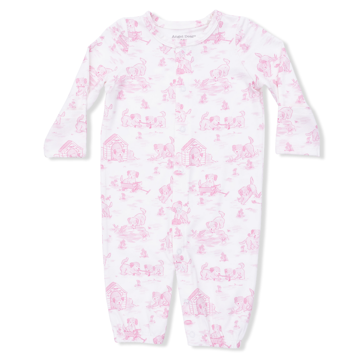 Puppy Toile Pink - Convertible Gown