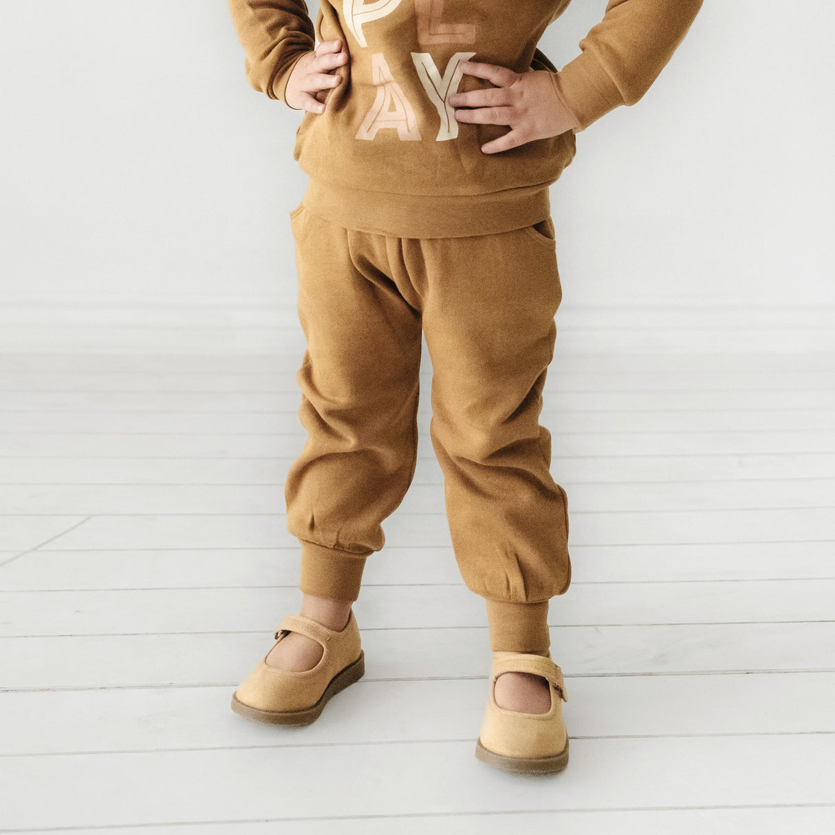 Organic Baby Toddler Jogger Pants - Tan - HoneyBug