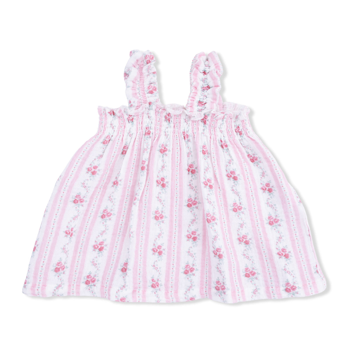 Winding Roses Stripe - Ruffly Strap Top and Bike Short