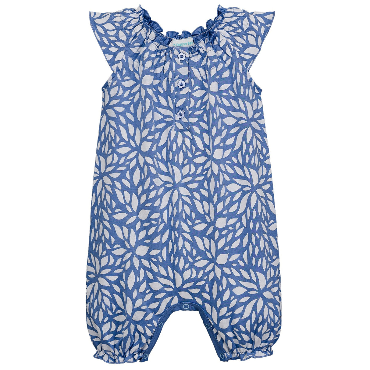 Angel Romper - Sprouts on Blue - HoneyBug