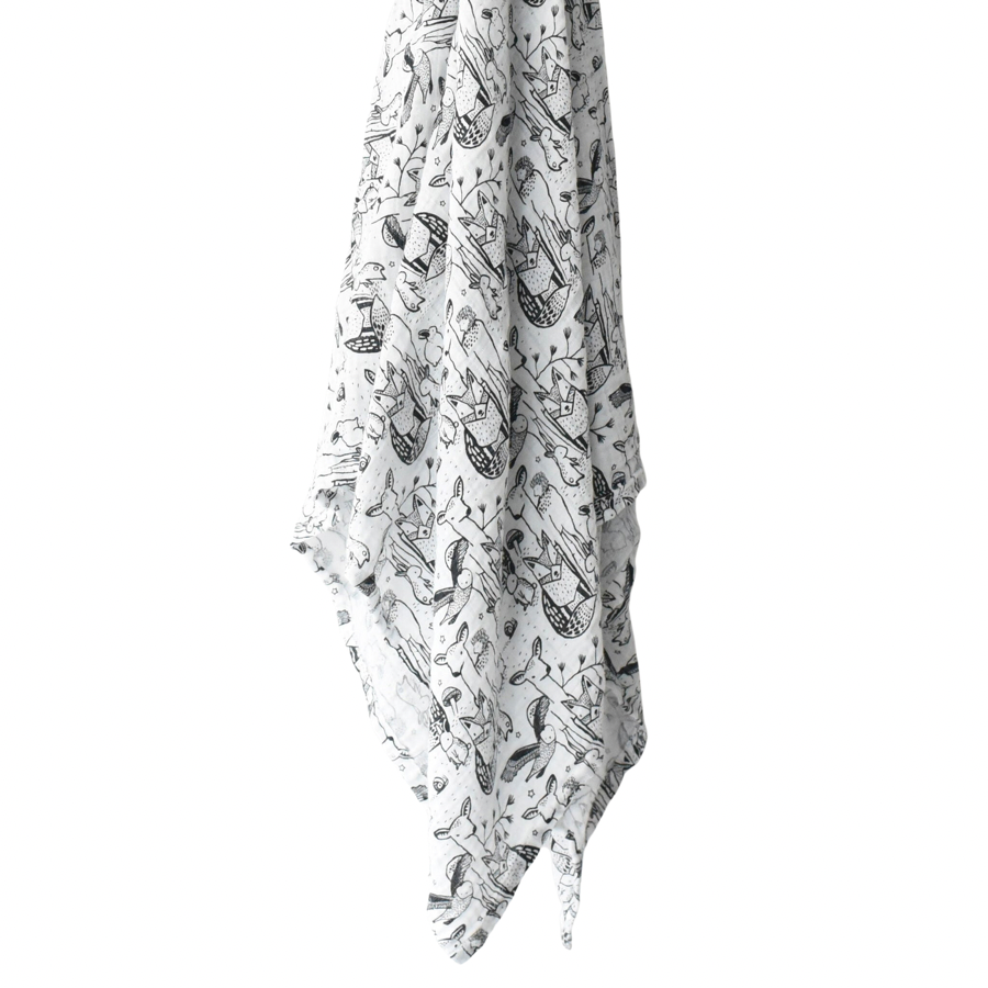 Organic Muslin Swaddle - Forest - HoneyBug