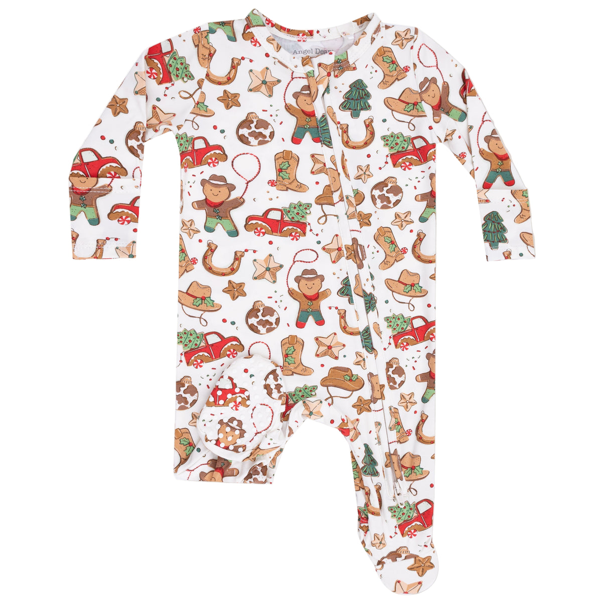 2 Way Zipper Footie - Cowboy Christmas - HoneyBug