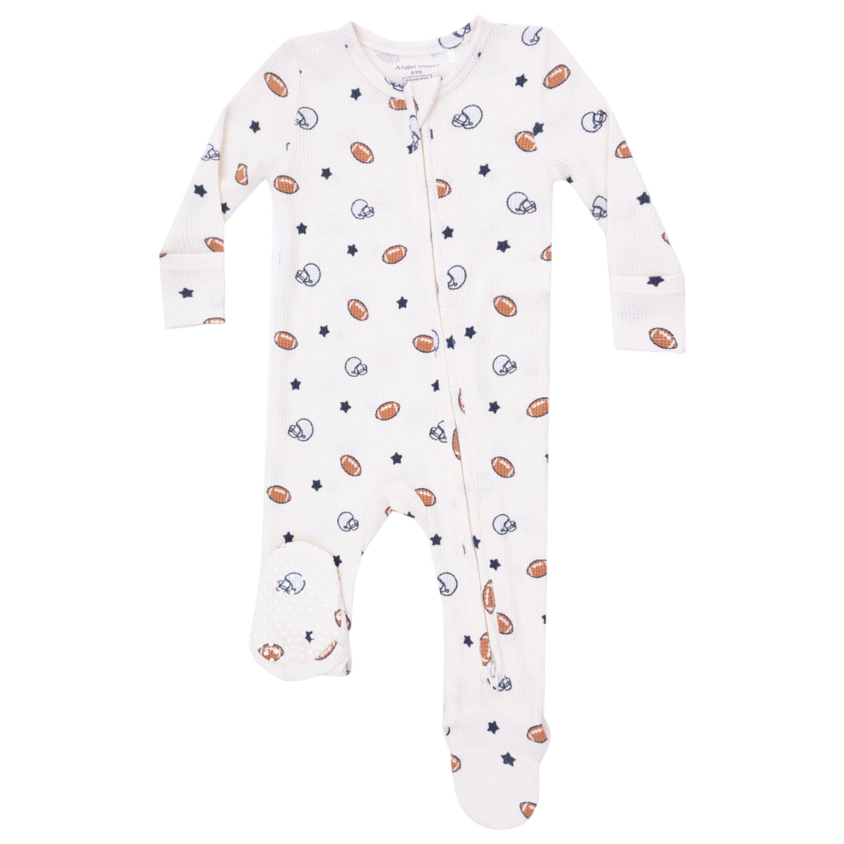 2 Way Zipper Footie - Footballs and Stars - HoneyBug