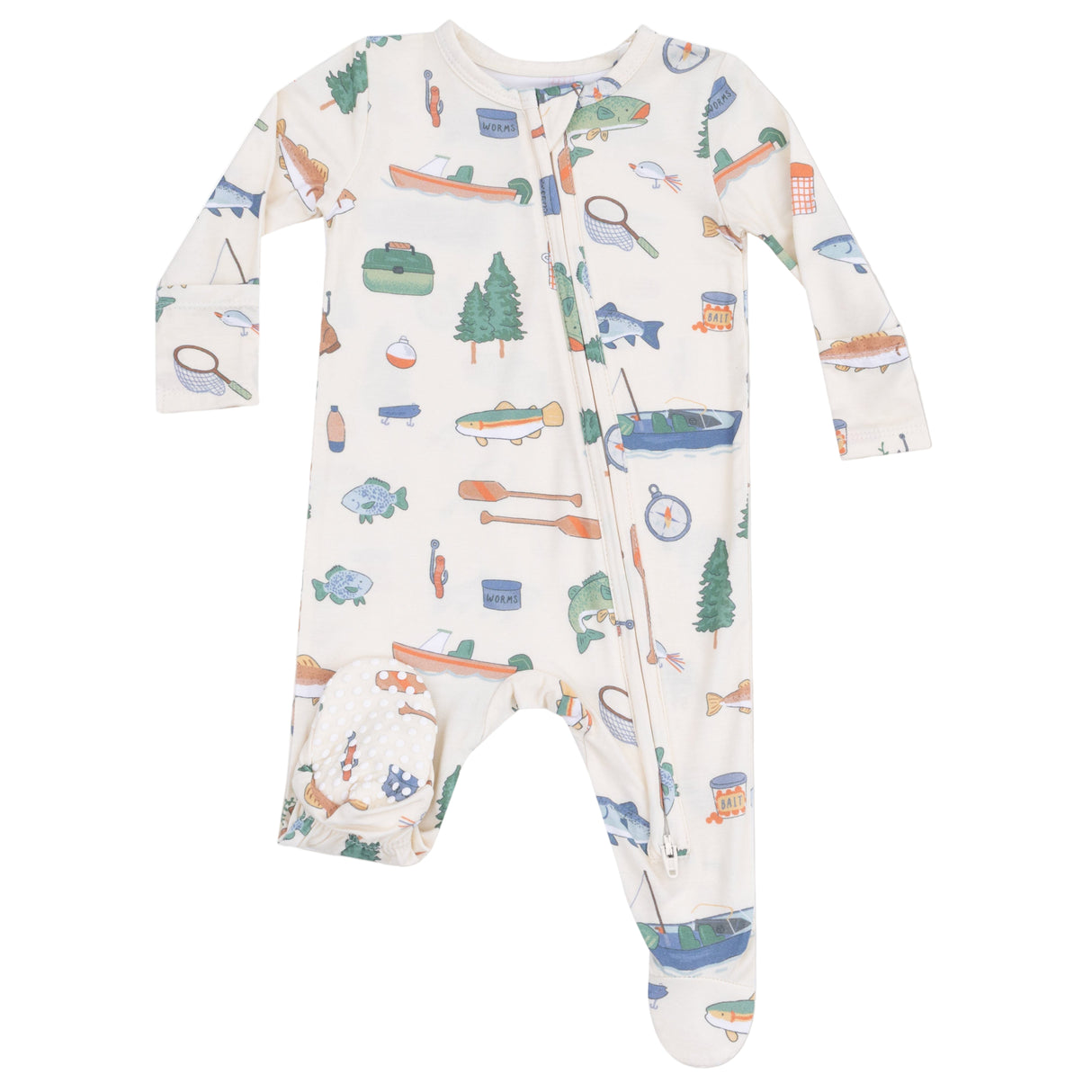 2 Way Zipper Footie - Fishing Things - HoneyBug