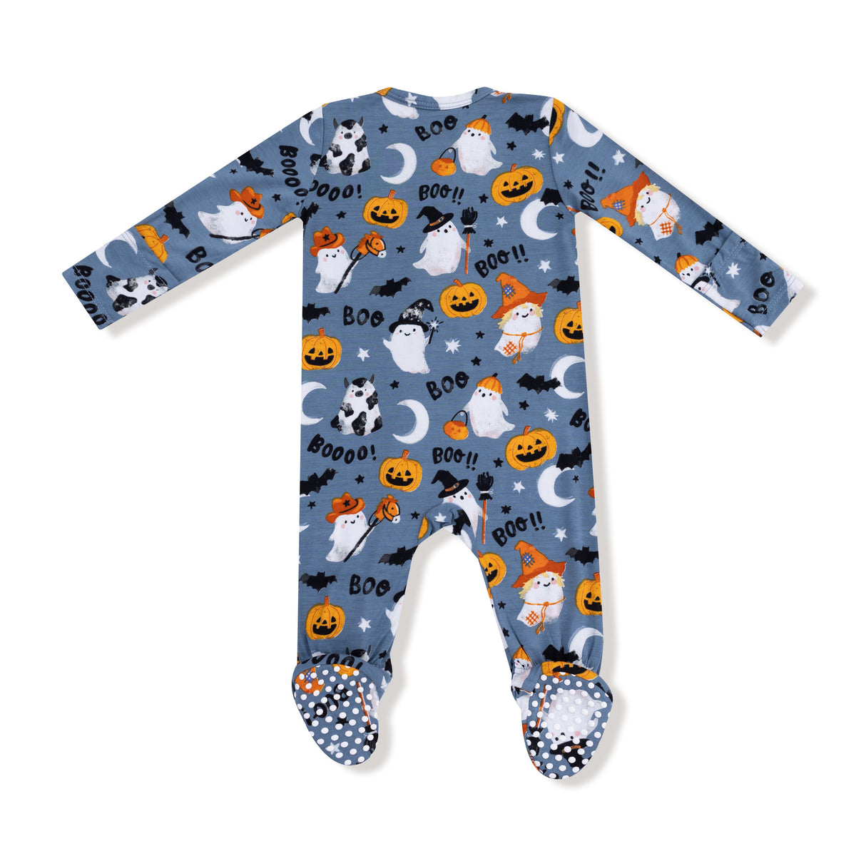 2 Way Zipper Footie - Costumed Ghosts - Glow in the Dark - HoneyBug