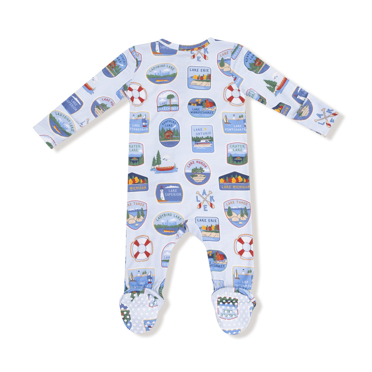 2 Way Zipper Footie - Lake Stickers - HoneyBug